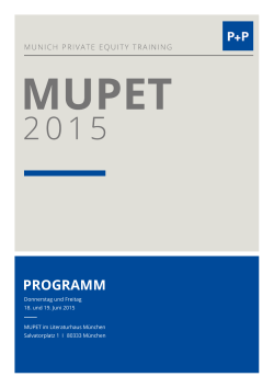 PROGRAMM MUPET 15 - P+P Pöllath + Partners