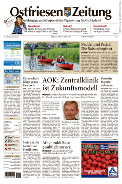 Ostfriesen-Zeitung, Ausgabe: Emden, vom: Freitag, 10. April 2015