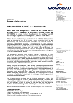 Verkaufsstart MEIN AUBING - Wowobau Wohnungsbau GmbH