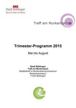Trimester-Programm 2015