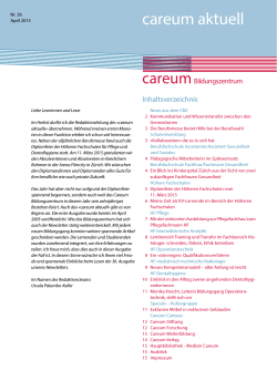 Newsletter April 2015 - Careum Bildungszentrum
