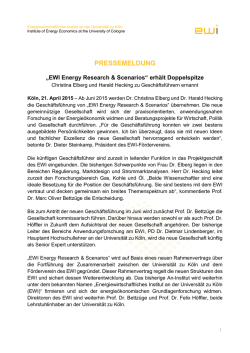 pressemeldung - Energiewirtschaftliches Institut an der Universität