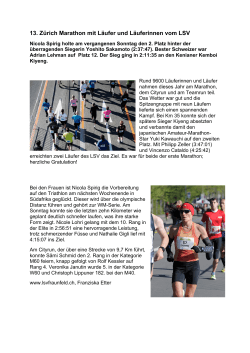 Bericht Zürich Marathon vom 19. April 2015