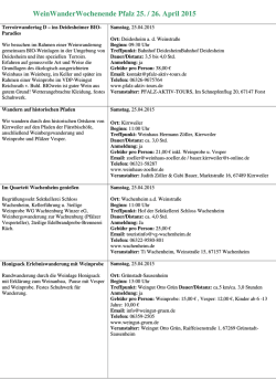 Programm Pfalz - Neustadt an der Weinstra&szlig;e