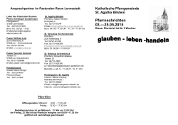 Pfarrnachrichten 03.—25.05.2015