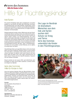 Hilfe f&uuml;r Fl&uuml;chtlingskinder