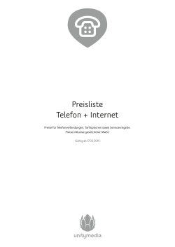 Preisliste Telefon + Internet