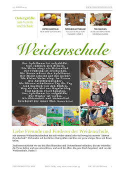 Newsletter Ostern - Weidenschule Schmalkalden