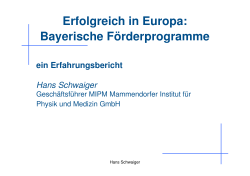 Erfolgreich in Europa: Bayerische Förderprogramme