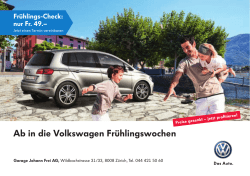 für den VW-Frühling - Garage Johann Frei AG
