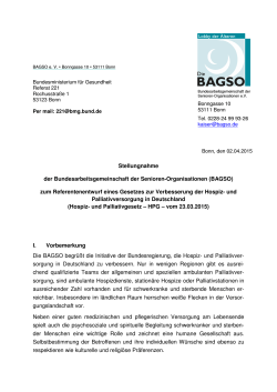 BAGSO-Stellungnahme zum Hospiz