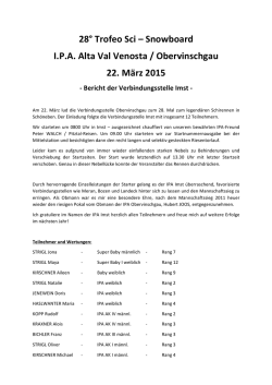28° Trofeo Sci – Snowboard I.P.A. Alta Val Venosta
