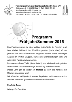 Programm Frühjahr/Sommer 2015