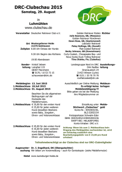 DRC-Clubschau Ausschreibung