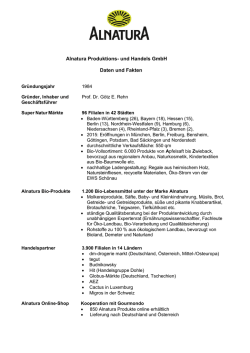 Alnatura Produktions- und Handels GmbH Daten und Fakten