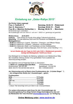 Einladung zur „Oster-Rallye 2015“