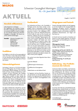 Newsletter 6, April 2015 - Schweizer Gesangfest Meiringen