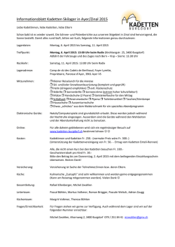 Informationen f&uuml;r Teilnehmer Skilager 2015