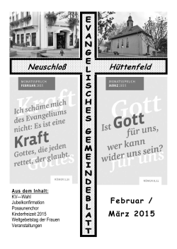 Gemeindeblatt_Februar_März 2015 - evangelisch