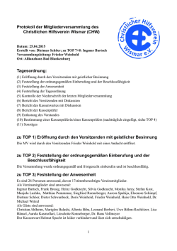 Protokoll der Mitgliederversammlung