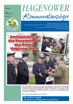 Kommunalanzeiger 05.06.2015 - Amt Hagenow-Land