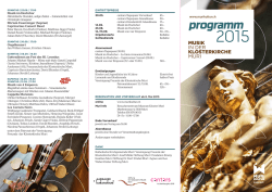 Saisonprogramm 2015