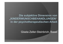 in der psychotherapeutischen Arbeit Gisela Zeller