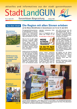 StadtLandGUN - Gunzenhäuser Bürgerzeitung Nr. 3 | April 2015