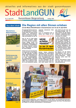StadtLandGUN - Gunzenhäuser Bürgerzeitung Nr. 3 | April 2015