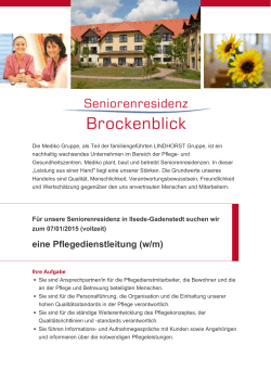 Pflegedienstleitung (w/m) - Seniorenresidenz Brockenblick