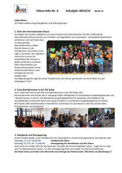 Elterninfo Nr. 06 - Integrierte Gesamtschule Stade