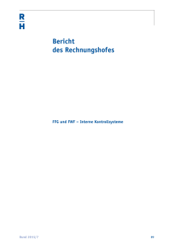 FFG und FWF&ndash;Interne Kontrollsysteme