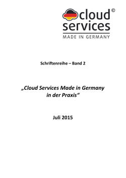 Schriftenreihe Band 2 - Initiative Cloud Services Made in