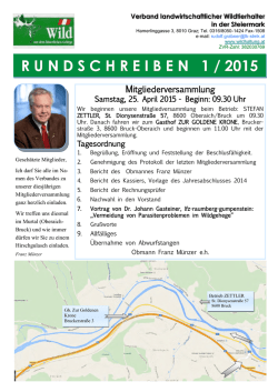 rundschreiben 1 / 2015 - Arbeitsgemeinschaft landwirtschaftlicher