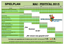 SPIELPLAN MAI - FESTIVAL 2015