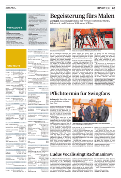 Zofinger Tagblatt, vom: Samstag, 21. März 2015