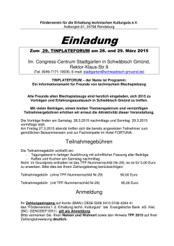 Einladung - tinplateforum