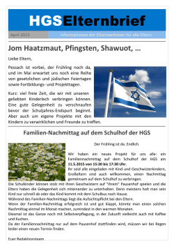 HGS Elternbrief April - Heinz-Galinski