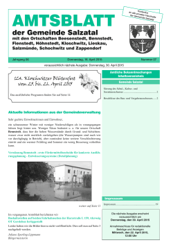 Amtsblatt Nr. 07 vom 16. April 2015