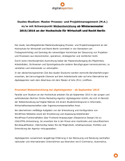 Duales Studium: Master Prozess