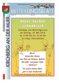 Mitteilungsblatt Nr. 19/2015 - Gemeinde Kirchberg an der Murr