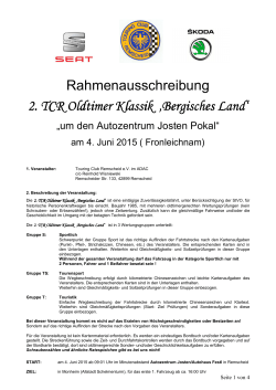 2. TCR Oldtimer Klassik ‚Bergisches Land` 2. TCR Oldtimer Klassik