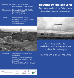 Ausstellung - Landeskirchliches Archiv Stuttgart