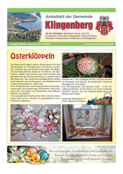 April 2015 - Gemeinde Klingenberg