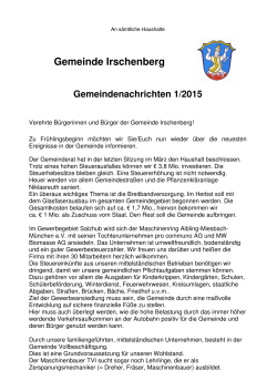 Gemeinde Irschenberg Gemeindenachrichten 1/2015