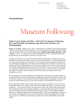 Press release Robert Frank