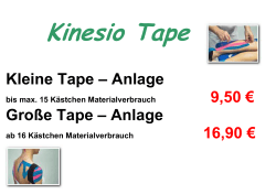 Kleine Tape – Anlage 9,50 € Große Tape – Anlage - Steha
