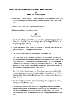 Satzung - Fl&uuml;chtlingshilfe Ka-Li