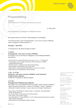 Einladung Pressegespräche Stuttgarter Frühjahrsmessen