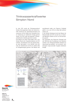 Trinkwasserkraftwerke Simplon Nord